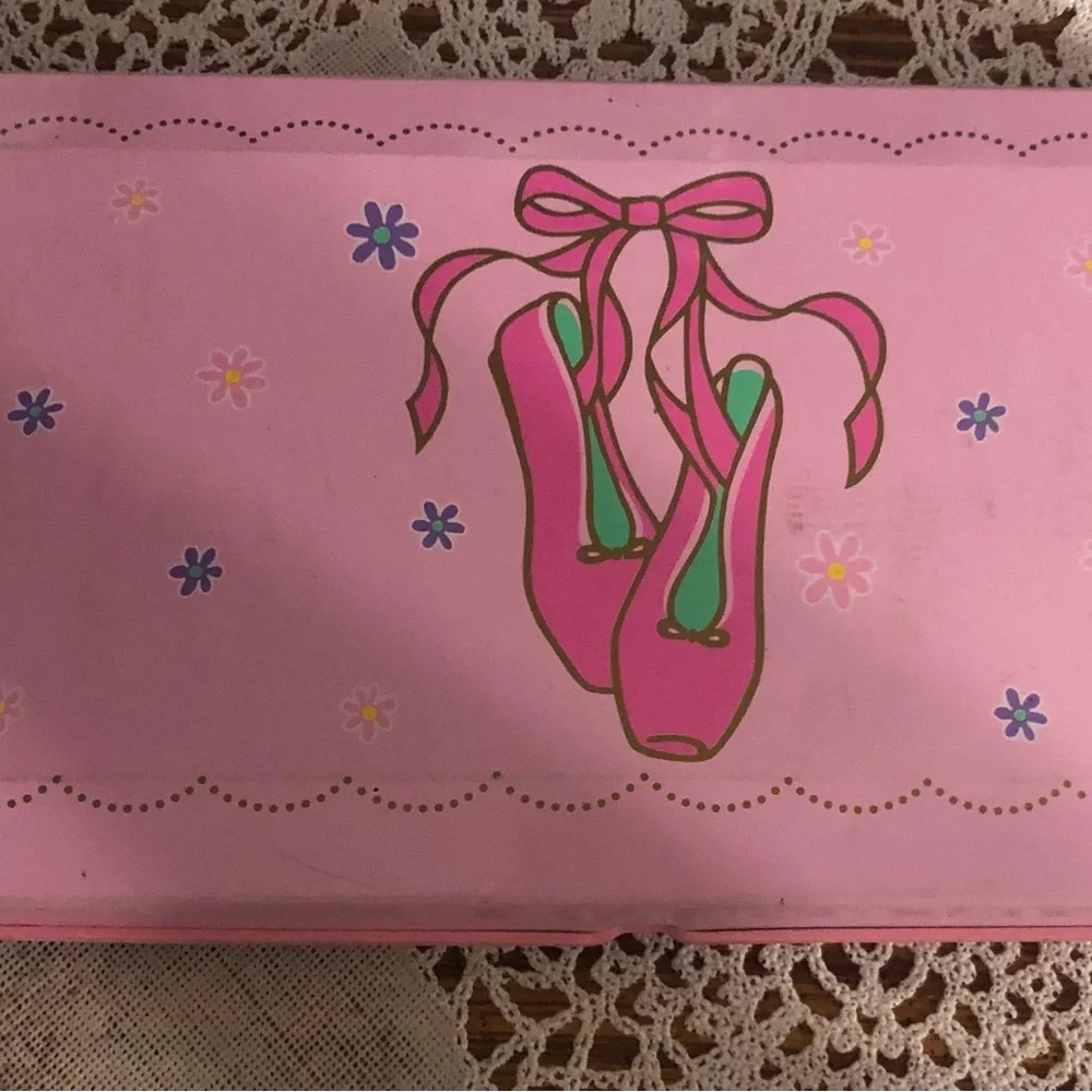 Vintage Sanrio Pink Ballet Slippers Metal Pencil Case Box